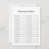 Password tracker ノートカード (正面)