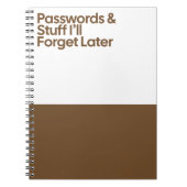 Passwords Funny Memory Notebook ノートブック (正面)