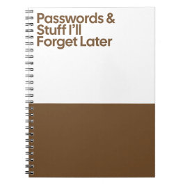 Passwords Funny Memory Notebook ノートブック