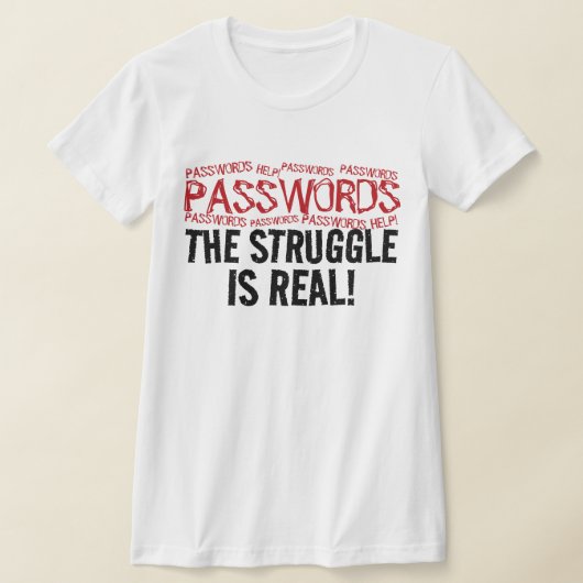 “PASSWORDS” THE STRUGGLE IS REAL! Tシャツ (レイダウン)
