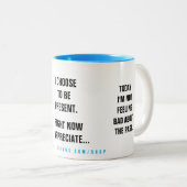 Past Present Future Affirmation ツートーンマグカップ (正面右)