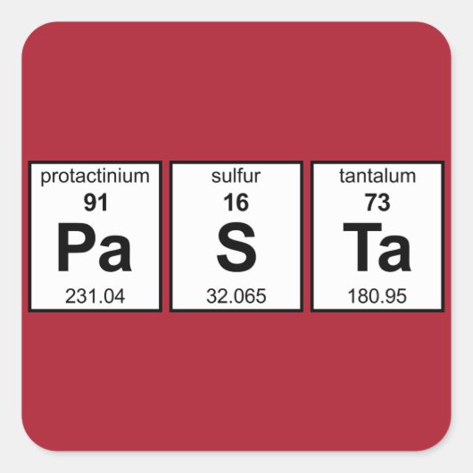 PaSTa周期表 スクエアシール (正面)