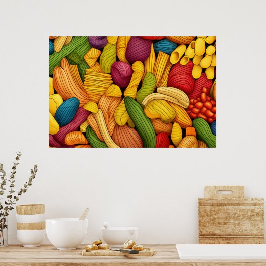 Pasta art background  LARGE ポスター (キッチン)