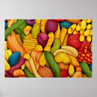 Pasta art background LARGE ポスター
