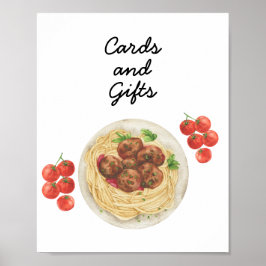 Pasta Baby shower Cards & Gifts ポスター