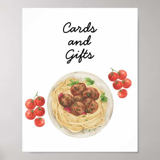 Pasta Baby shower Cards & Gifts ポスター (正面)