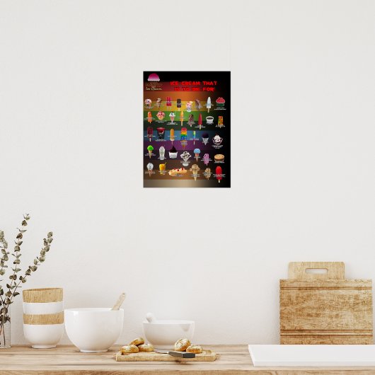 Pasta City Ice Cream Poster/Menu ポスター (キッチン)