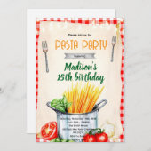 Pasta Class Party Invitation 招待状 (正面/裏面)