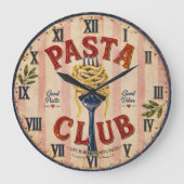 Pasta Club Vintage Kitchen ラージ壁時計 (正面)
