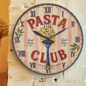 Pasta Club Vintage Kitchen ラージ壁時計