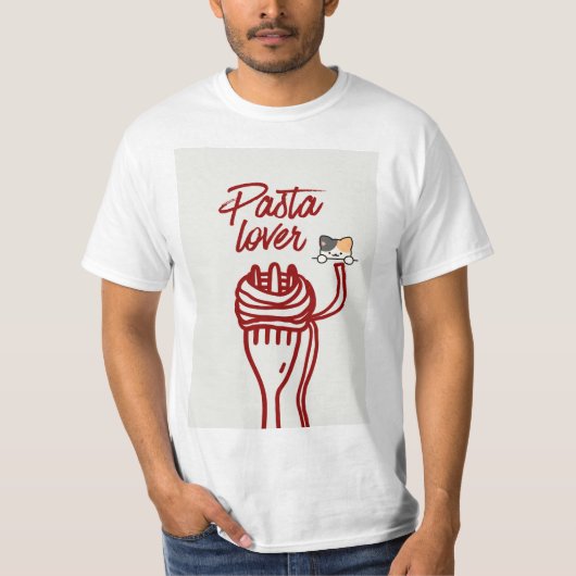 pasta lover & cat design t-shirt tシャツ (正面)
