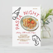 Pasta Night Italian Dinner Party  招待状 (スタンド正面)