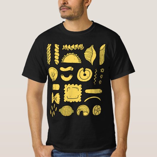 Pasta noodles spaghetti, penne, tortellini, Farfal Tシャツ (正面)