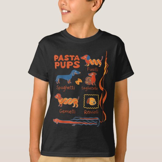 Pasta P Dog Funny Dachshund Dog Pasta Foodie Dog S Tシャツ (正面)