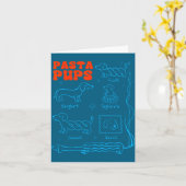 Pasta P Funny Dachshund Wiener Dog Pasta Foodie Do カード (黄色い花)