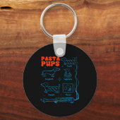 Pasta P Funny Dachshund Wiener Dog Pasta Foodie Do キーホルダー (正面)