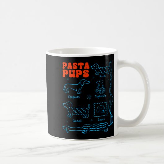 Pasta P Funny Dachshund Wiener Dog Pasta Foodie Do コーヒーマグカップ (右)