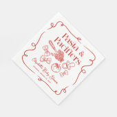 Pasta & Pacifiers Hand Drawn Italian Baby Shower スタンダードランチョンナプキン (角)