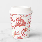 Pasta & Pacifiers Hand Drawn Italian Baby Shower  紙コップ (正面)