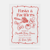 Pasta & Pacifiers Italian Baby Shower Welcome アクリルサイン (正面)