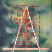 Pasta & Pacifiers Italian Baby Shower Welcome アクリルサイン (ニュートラル)