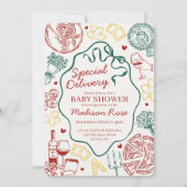 Pasta Special Delivery Italian Baby Shower 招待状 (正面)