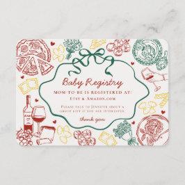 Pasta Special Delivery Italian Theme Baby Registry エンクロージャーカード