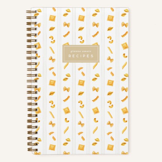 Pasta Stripe Personalized Recipe ノートブック (正面)