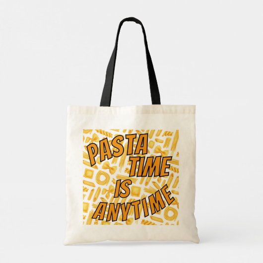 Pasta Time is Anytime Pattern Double Sided Design トートバッグ (裏面)