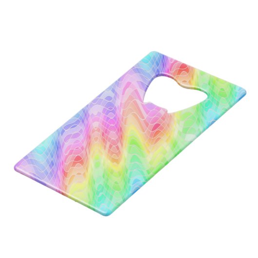 Pastelカラフルが渦抽象芸術ガーリー クレジットカード栓抜き (正面アングル)