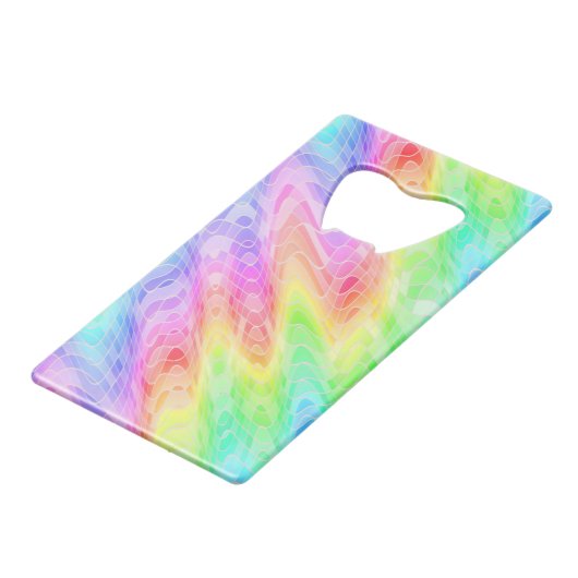 Pastelカラフルが渦抽象芸術ガーリー クレジットカード栓抜き (裏面アングル)