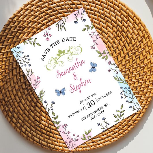 Pastelカラースケッチの例証フローラ救: 招待状