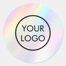 pastelテクスチャのロゴクラシックラウンドステッカー