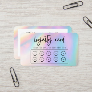 Pastelフェイク Holographicカスタムロイヤリティカード 名刺