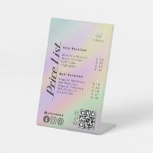 Pastelホログラフィックエステティシャン価格表メニュー 台座サイン (正面)