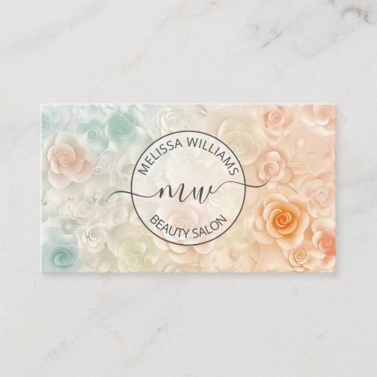 Pastel 3D Roses Logo 名刺 (正面)