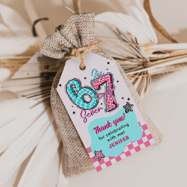 Pastel 67 Six Seven Girl Birthday Party ギフトタグ