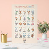 Pastel ABC Animals Poster for Kids アクリルサイン (ウェディング)