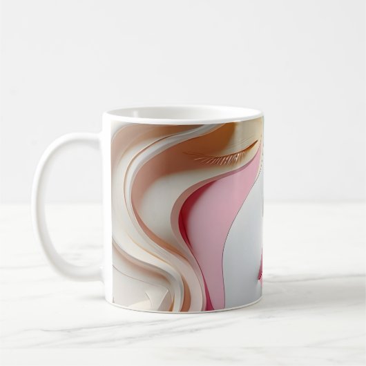 Pastel Abstract 3D Face Art Coffee Mug コーヒーマグカップ (左)
