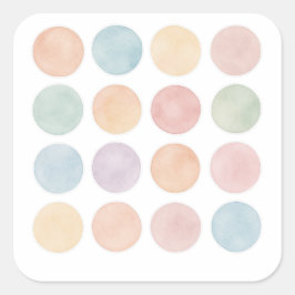 Pastel Abstract Bubble Sticker Sheet スクエアシール