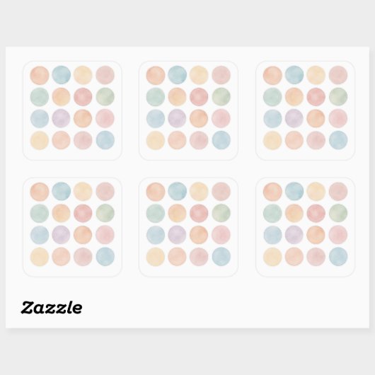 Pastel Abstract Bubble Sticker Sheet スクエアシール (シート)