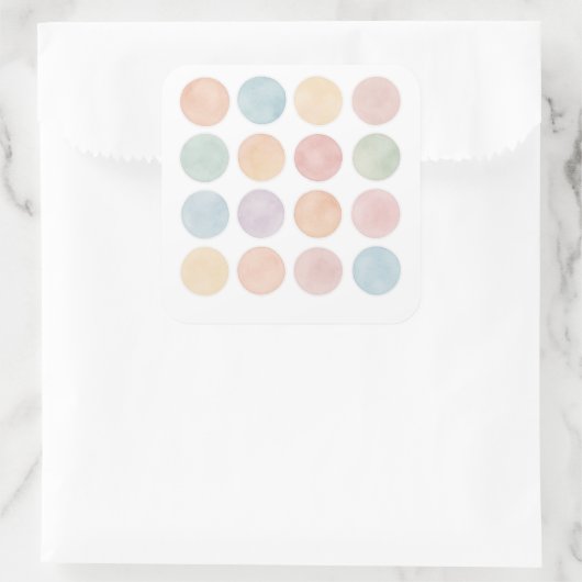 Pastel Abstract Bubble Sticker Sheet スクエアシール (バッグ)