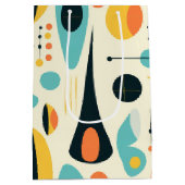 Pastel Abstract Mid-Century Pattern ミディアムペーパーバッグ (裏面)