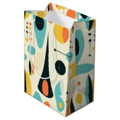 Pastel Abstract Mid-Century Pattern ミディアムペーパーバッグ (裏面アングル)