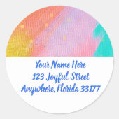 Pastel Abstract Modern Return Address Labels ラウンドシール (正面)