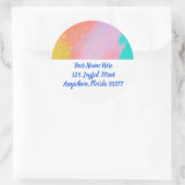 Pastel Abstract Modern Return Address Labels ラウンドシール (バッグ)