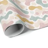 Pastel Abstract Organic Shapes Pattern  ラッピングペーパー (ロールコーナー)