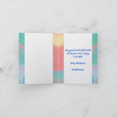 Pastel Abstract Peace Love Joy Christmas Card カード (内部)