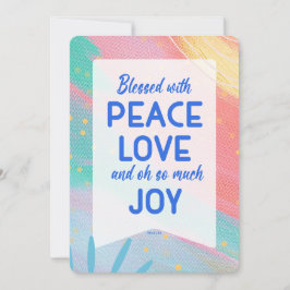 Pastel Abstract Peace Love Joy Christmas Card シーズンカード