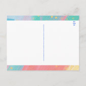 Pastel Abstract Peace Love Joy Christmas Post Card ポストカード (裏面)